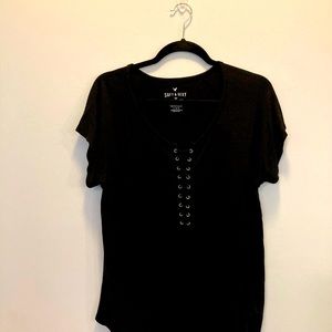 Black, American eagle, soft & sexy shirt, like new